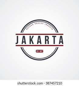 jakarta badge indonesia label theme vector art illustration
