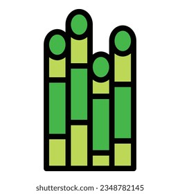 Jakarta bamboo icon outline vector. City landmark. Bali world color flat