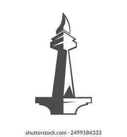 Jakarta  the capital city of Indonesia icon design template