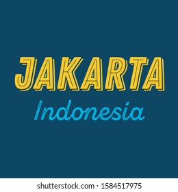 Jakarta city calligraphy vector quote