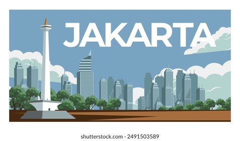 Jakarta city Indonesia landscape background