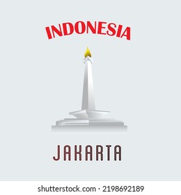 jakarta city indonesian vector illustration