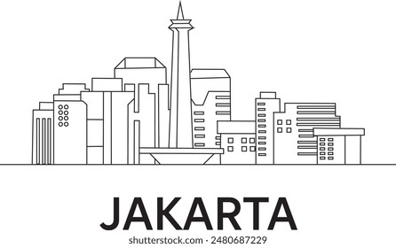 Jakarta City Line Draw Free Vector