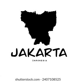 Jakarta city map hand drawn 