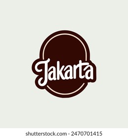 jakarta city text sticker tshirt vector illustration template design