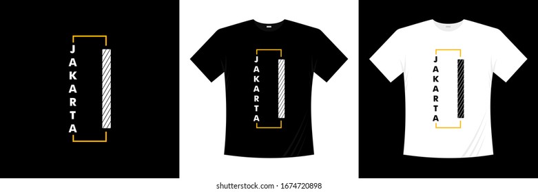 Jakarta city typography t shirt design