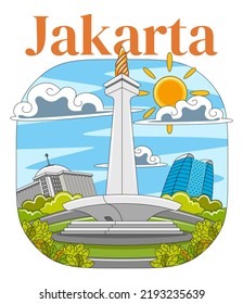 Jakarta City in Vector Illustration