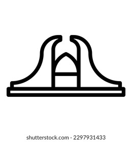 Jakarta cityscape icon outline vector. Indonesia city. Skyline travel