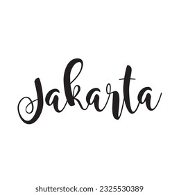 Jakarta - custom calligraphy text on white background.