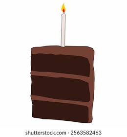 Jakarta, december 27, 2024

illustration vector of a chocolate birthday cake with a candle