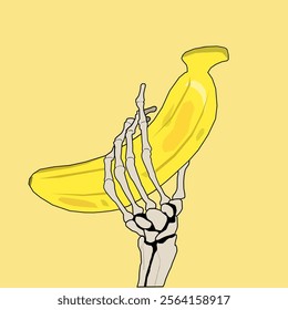 Jakarta, december 28, 2024
Skeleton hand holding a banana