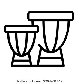 Jakarta drums icon outline vector. Indonesia monas. Celebration festival