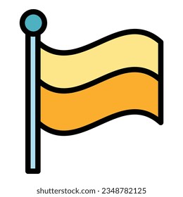 Jakarta flag icon outline vector. Indonesia city. Tower heritage color flat