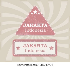 Jakarta grunge rubber stamp.Vector illustration.