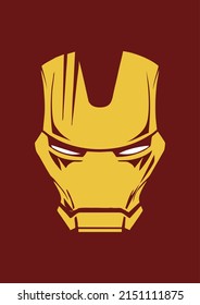 Jakarta, Indonesia - April 30, 2022: Iron Man Mask Superhero Vector