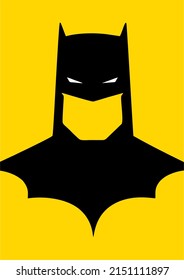 Jakarta, Indonesia - April 30, 2022: Batman Icon With White Eyes, Isolated Icon. Flat Style Vector Illustration.