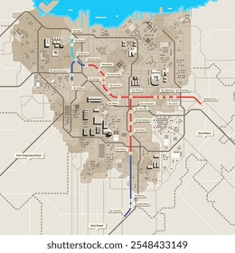 Jacarta indonésia capital mapa cinzento minimalista Moldura moderna estilizada Cityscape pôster metropolitano fresco abstrato