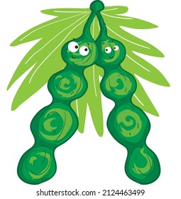 jakarta, indonesia february 2022. funny animated cartoon illustration of fruit or vegetables original indonesian petai vector design for your editing or design purposes.