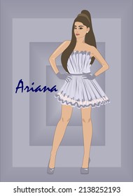 Jakarta indonesia, March 23, 2022. Ariana grande fashion style