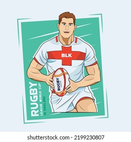 Jakarta Indonesia, September 09, 2022
:Rugby League World Cup In England Concept 01 Vector Illustration