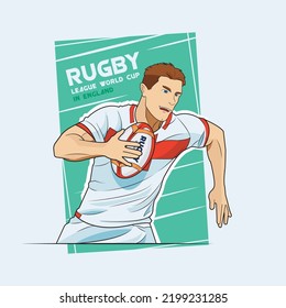 Jakarta Indonesia, September 09, 2022
:Rugby League World Cup In England Concept 02 Vector Illustration