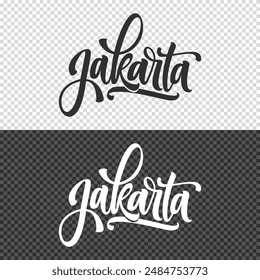 jakarta lettering clipart element design