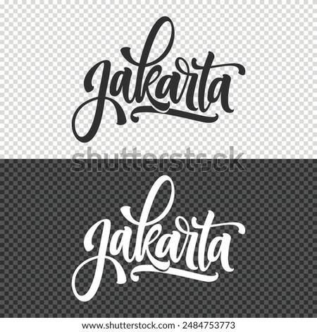 jakarta lettering clipart element design