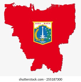 Jakarta Map With Coat Of Arms