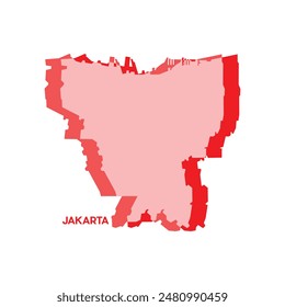 Jakarta Map - World Map International vector template. Indonesia region silhouette vector illustration