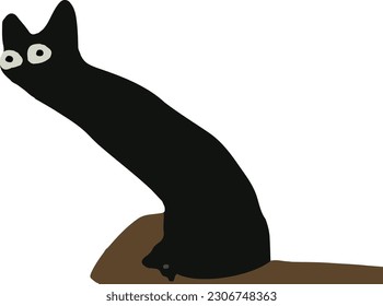 Jakarta, May 23, 2023. Long neck black cat
