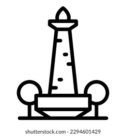 Jakarta monument icon outline vector. Building city. Tourism anniversary