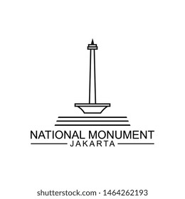 jakarta monument logo template, design vector, illustration