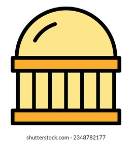 Jakarta mosque icon outline vector. Indonesia city. Building bali color flat