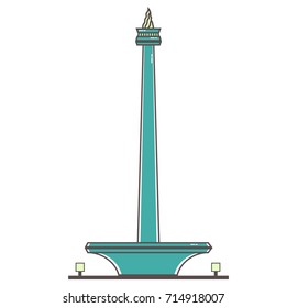 Jakarta National Monument vector illustration. Jakarta national monument.
