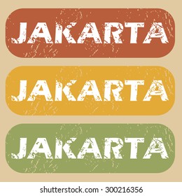 Jakarta on colored background
