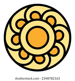 Jakarta plate icon outline vector. Cityscape travel. Tourism street color flat