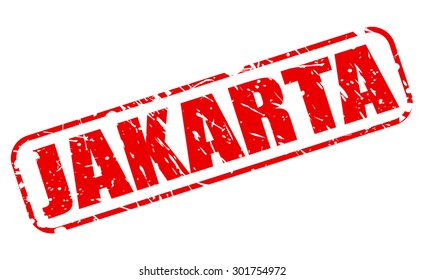 Jakarta red stamp text on white