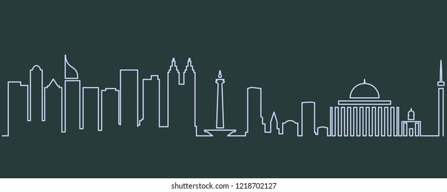 Jakarta Single Line Skyline