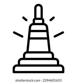 Jakarta stupa icon outline vector. City building. Ondel bali