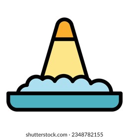 Jakarta tower icon outline vector. Indonesia monas. World travel color flat