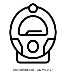 Vector de contorno del icono del tren de Yakarta. Torre de la ciudad. Viaje de turismo