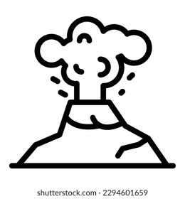 Vector de contorno del icono del volcán Jakarta. Edificio emblemático. Viajes callejeros