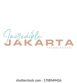 Jakarta Wordmarks Poster Design. Wonderful Tourism Indonesia. Jakarta Typography Font Letter