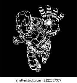 jakarta,indonesia. february 14, 2022. this is ironman vector illustration urban design, can use for t-shirt, hoodie , and more clothings apparel