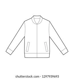 Jaket Outer Fashion flat technical drawing vector template