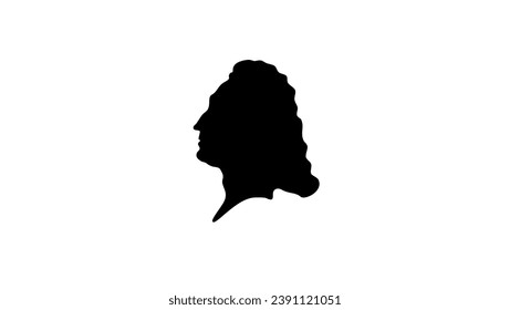 Jakob Bernoulli silhouette, high quality vector svg