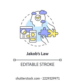 Jakob Nielsen law concept icon. Pattern usage. Mental model in user experience design abstract idea thin line illustration. Isolated outline drawing. Editable stroke. Arial, Myriad Pro-Bold fonts used