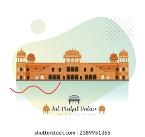 Jal Mahal Palace, Jaipur Rajasthan - Stock Illustration as EPS 10 File