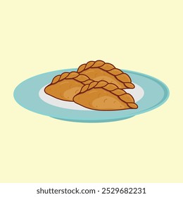 Jalangkote illustration Indonesian snack vector