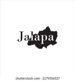 Jalapa map and black lettering design on white background